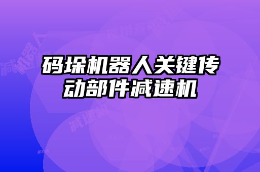碼垛機器人關(guān)鍵傳動部件減速機