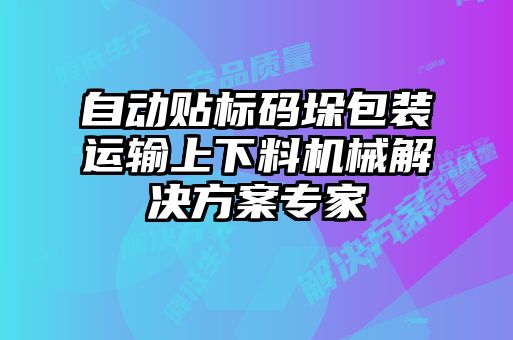自動(dòng)貼標(biāo)碼垛包裝運(yùn)輸上下料機(jī)械解決方案專家