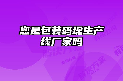 您是包裝碼垛生產(chǎn)線(xiàn)廠(chǎng)家嗎