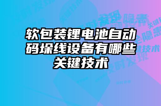 軟包裝鋰電池自動(dòng)碼垛線(xiàn)設(shè)備有哪些關(guān)鍵技術(shù)