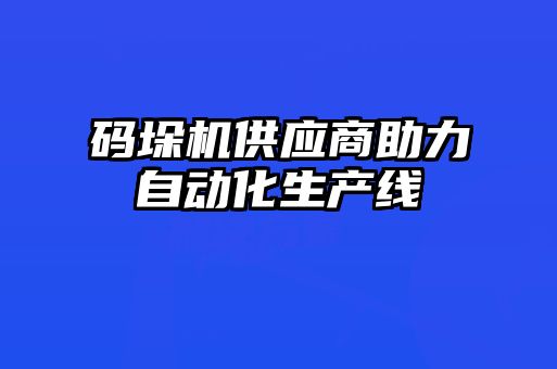 碼垛機供應(yīng)商助力自動化生產(chǎn)線