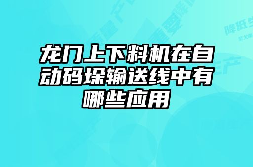 龍門(mén)上下料機(jī)在自動(dòng)碼垛輸送線中有哪些應(yīng)用