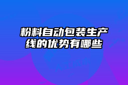 粉料自動包裝生產線的優(yōu)勢有哪些