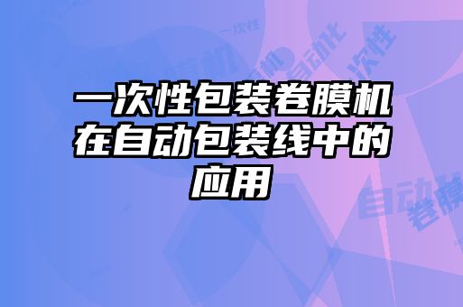 一次性包裝卷膜機(jī)在自動包裝線中的應(yīng)用