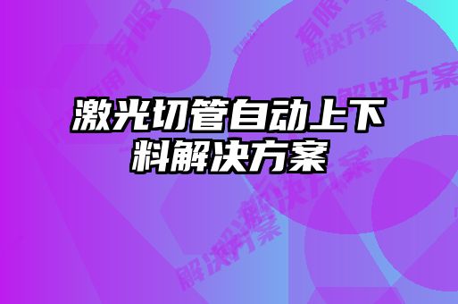 激光切管自動(dòng)上下料解決方案